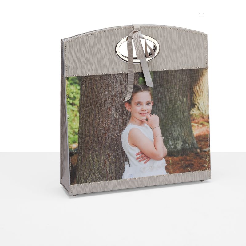 Kit Borsa Desy album fotografico professionale e borsa coordinata in tessuto di pregio personalizzabile, ideale per fotografi.
