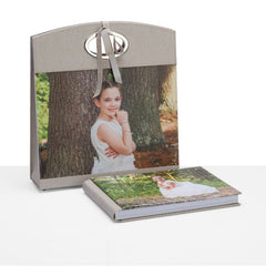 Kit Borsa Desy album fotografico professionale e borsa coordinata in tessuto di pregio personalizzabile, ideale per fotografi.